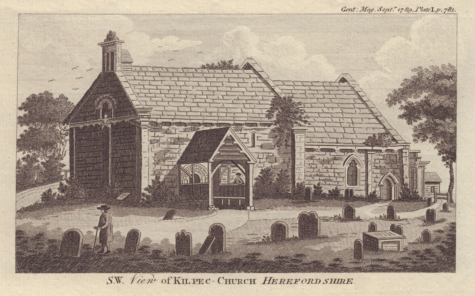 The Church of St Mary and St David, Kilpeck, Herefordshire. GENTS MAG 1789