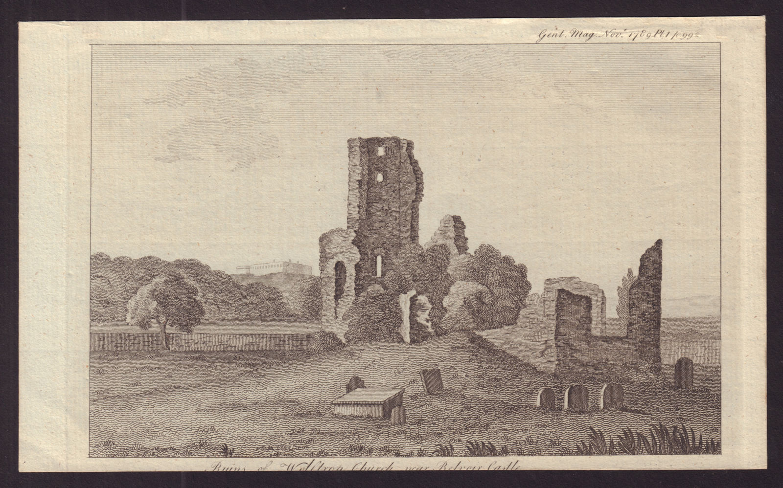 Ruins of Wolstrop [or Woolsthorpe] Church nr Belvoir Castle, Leicestershire 1789