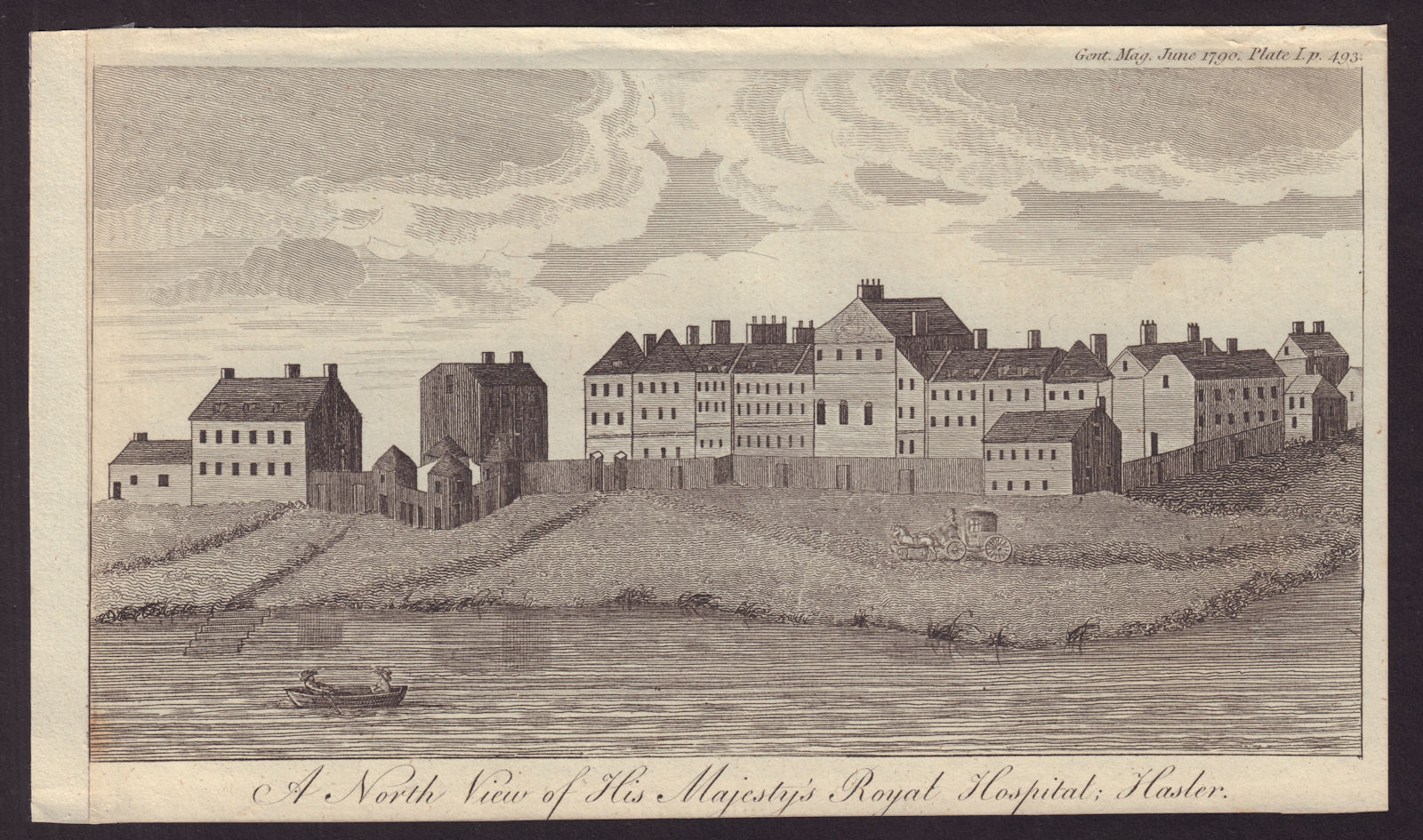 His Majesty's Royal Hospital Hasler. Haslar, Gosport, Hampshire. GENTS MAG 1790