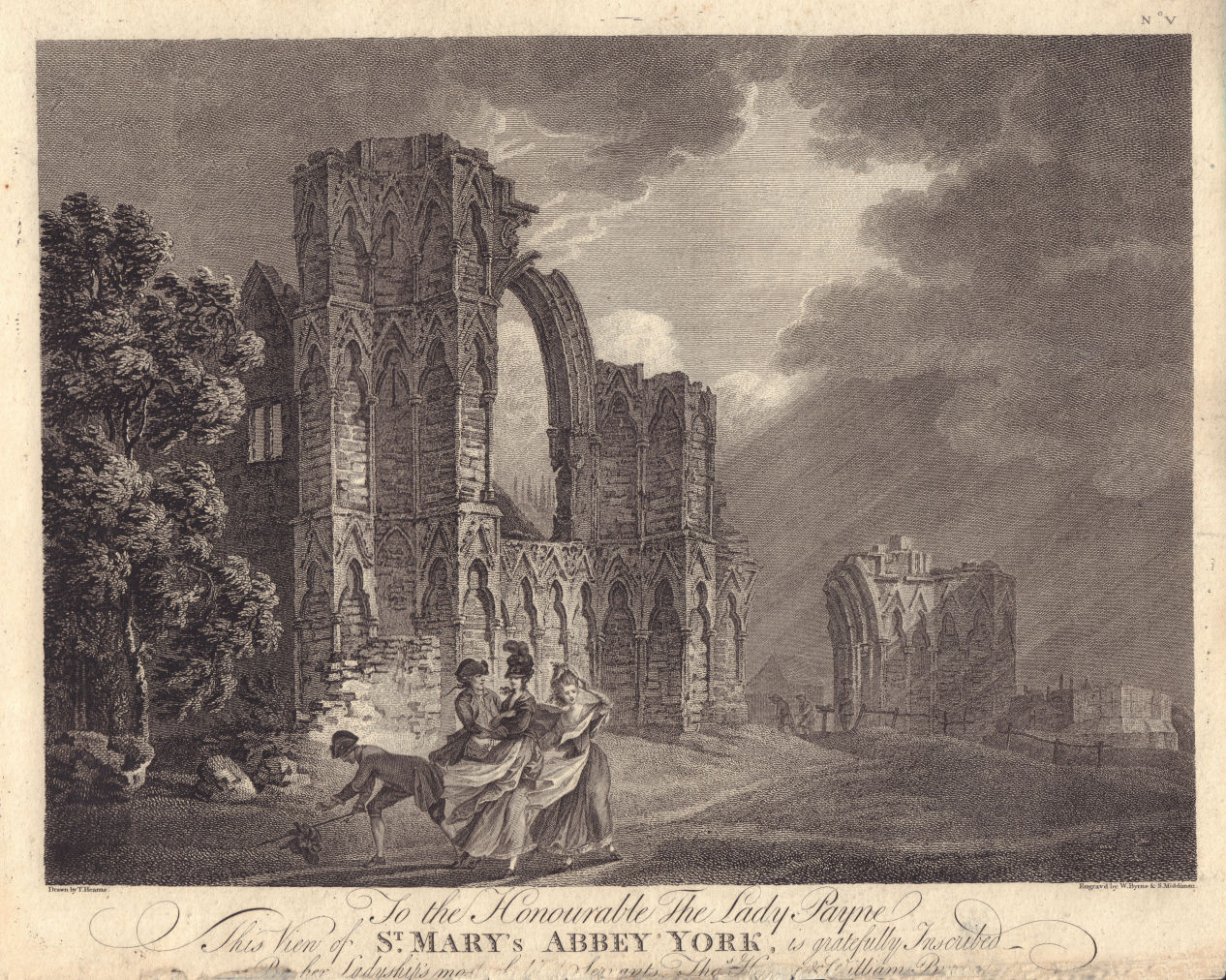 St. Mary's Abbey, York, Yorkshire. GROSE 1779 old antique print picture