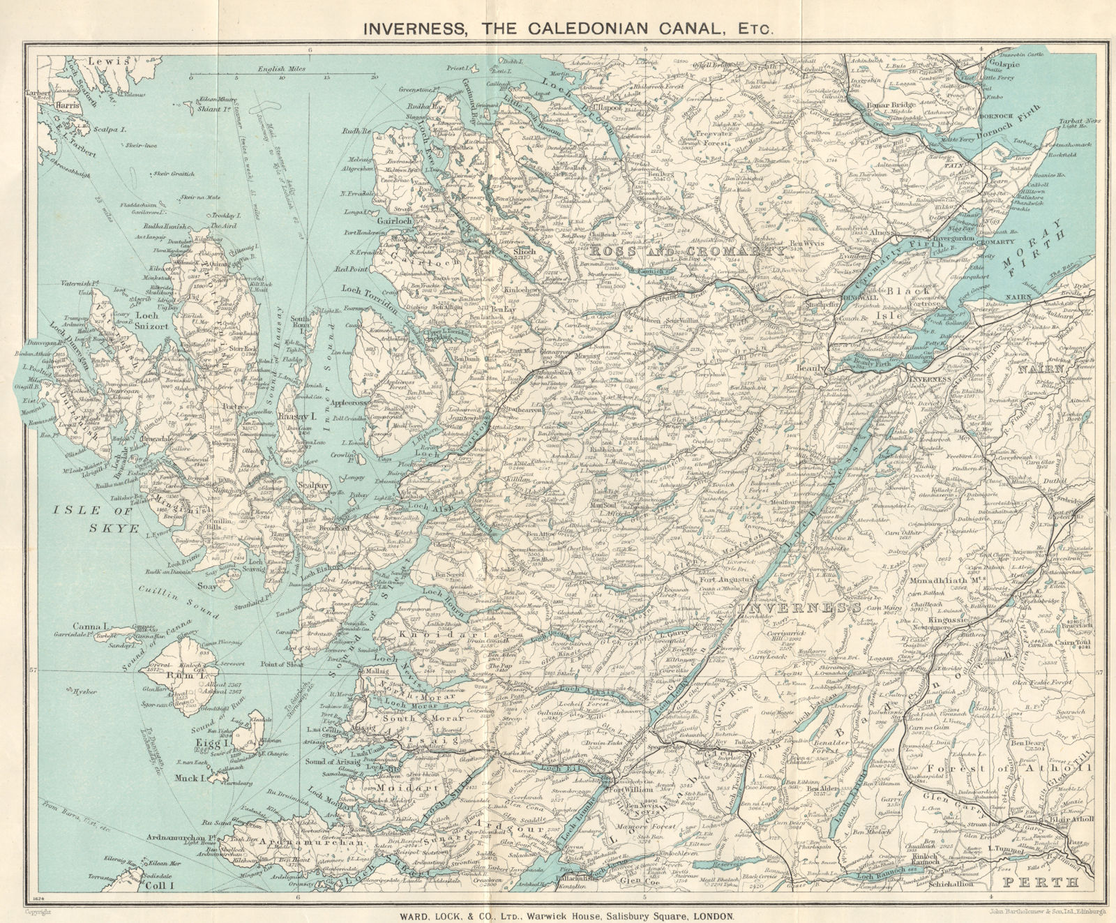 SCOTTISH HIGHLANDS. Caledonia canal Skye Ross & Cromarty. WARD LOCK 1930 map