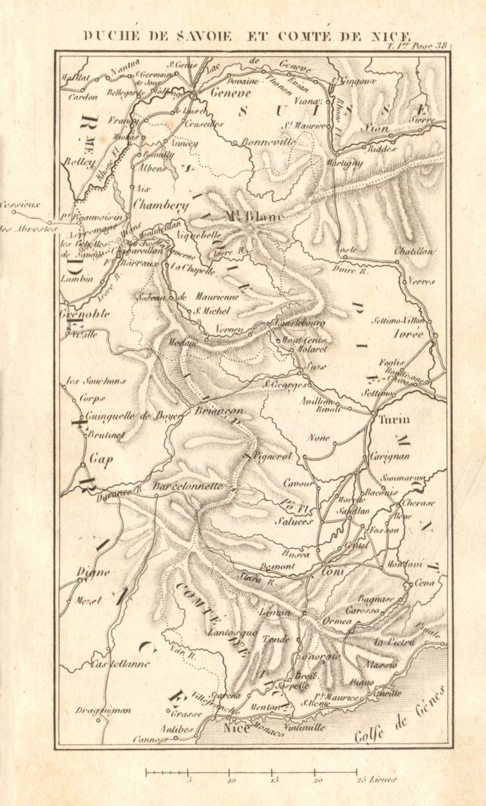 Associate Product Duché of Savoie Comté Nice invasion 1st Coalition War Alpes-Maritimes 1817 map