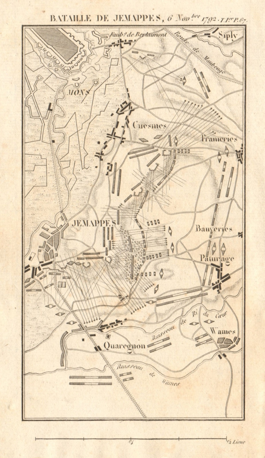 Battle of Jemappes 6 November 1792. War of the 1st Coalition. Mons Belgium 1817
