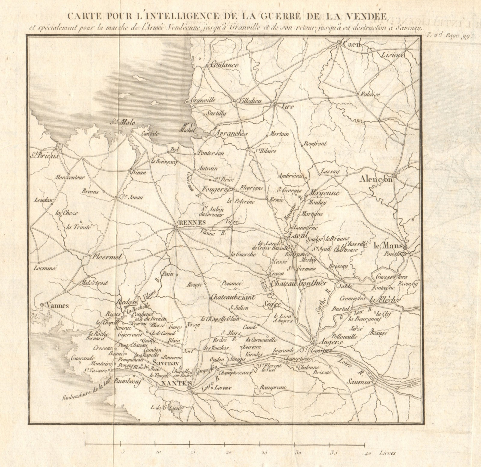 Associate Product Guerre de Vendée 1793. War of First Coalition. Loire 1817 old antique map