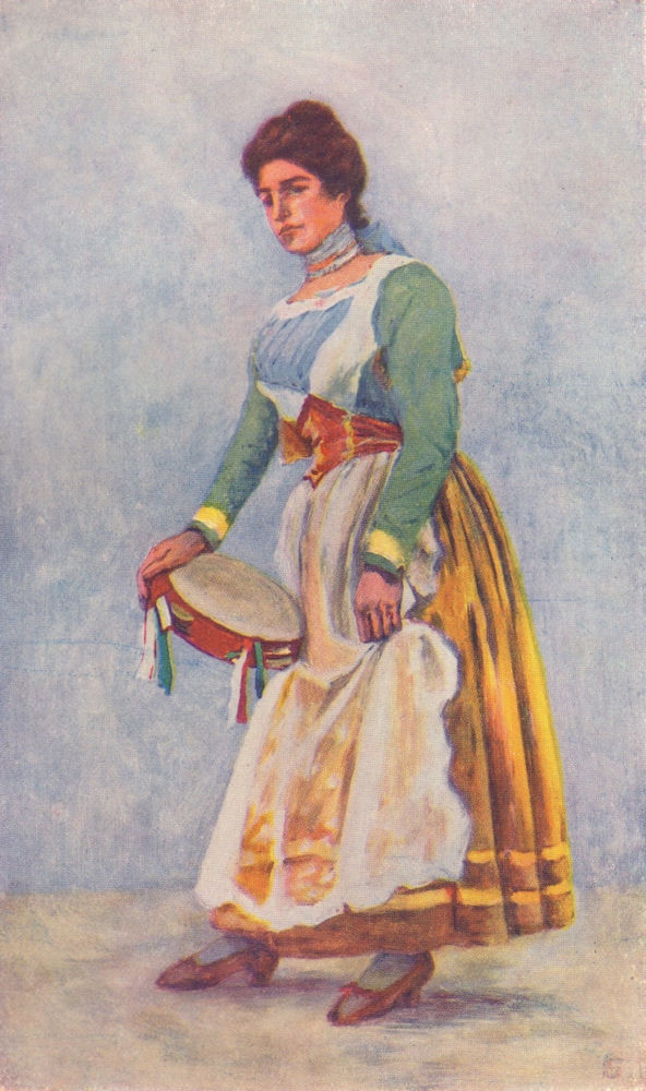 Associate Product NAPOLI. 'Dancer of the Tarantella at Sorrento' Augustine Fitzgerald. Naples 1904