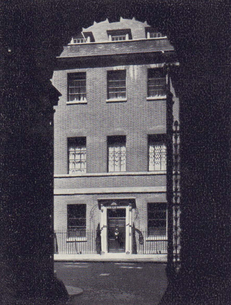 No. 10, Downing Street, the residence of the Prime Minister. SMALL 1946 print