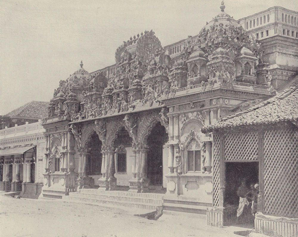 The Pondicherry Temple. India. STODDARD 1895 old antique vintage print picture