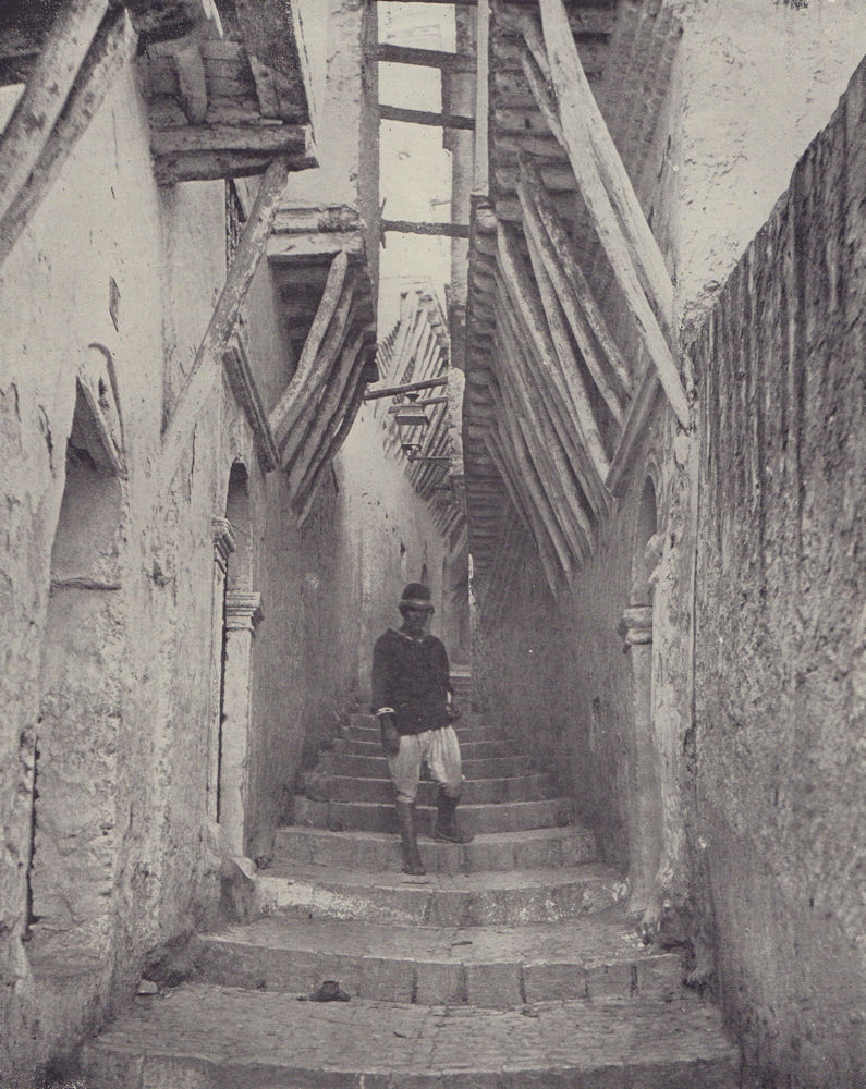 The streets of the old town of Algiers. Algeria. STODDARD 1895 print