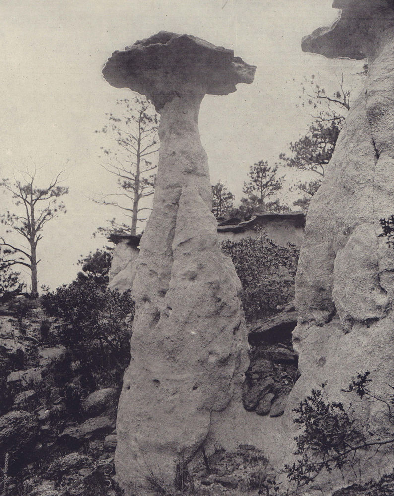Mushroom-shaped Hoodoo Lone Rocks, Monument Park, Colorado. STODDARD 1895