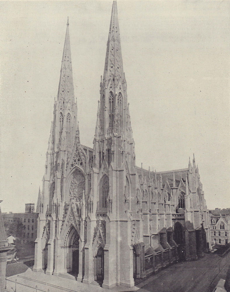 St. Patrick's Cathedral, New York. STODDARD 1895 old antique print picture