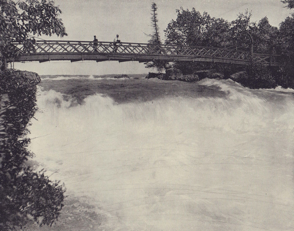 The Three Sisters Islands bridge, Niagara Falls. North America. STODDARD 1895