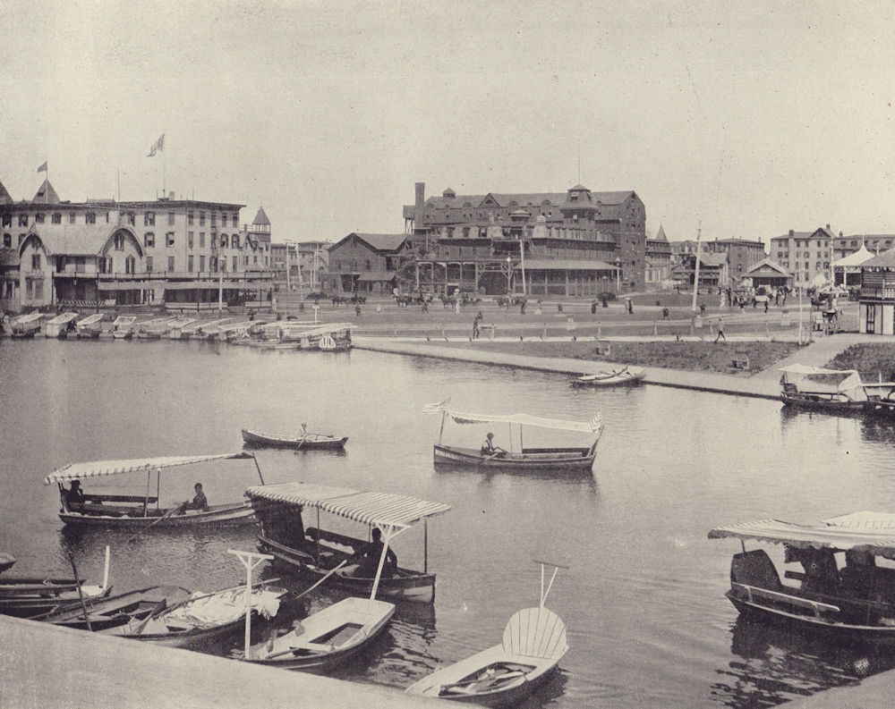 Wesley Lake, Asbury Park, New Jersey. STODDARD 1895 old antique print picture
