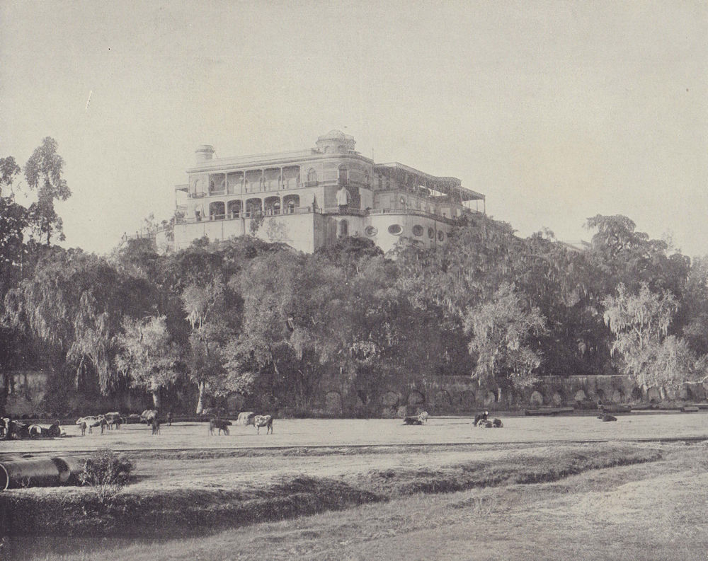 Castillo de Chapultepec, Mexico City. STODDARD 1895 old antique print picture