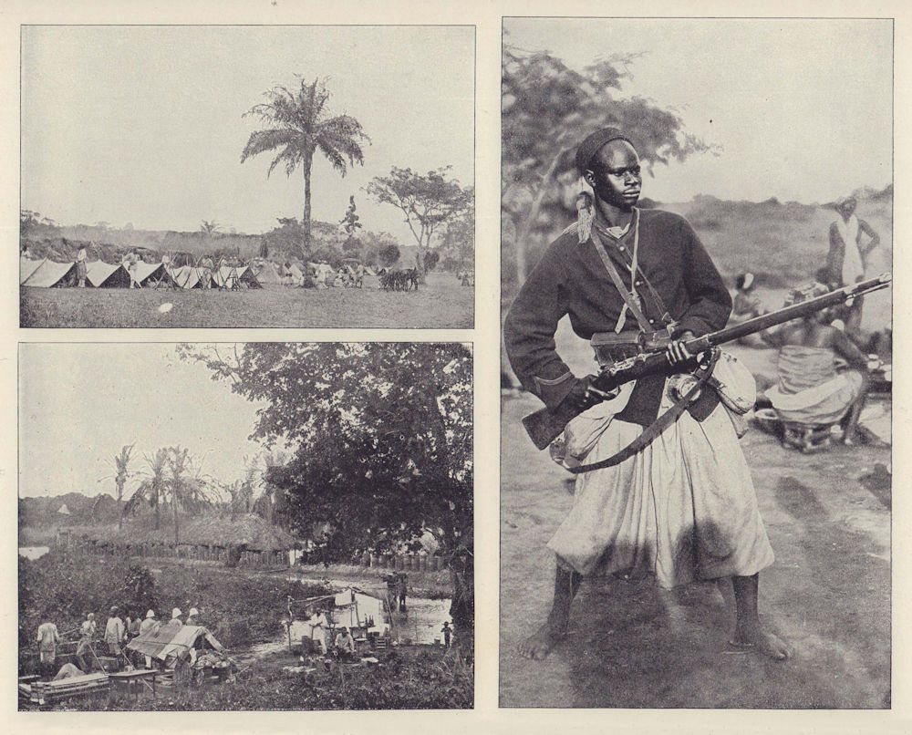 Associate Product French soldiers in Dahomey, Benin. STODDARD 1895 antique print picture