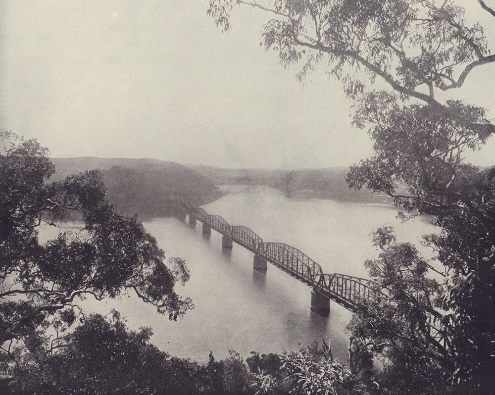 Hawkesbury Bridge, New South Wales. STODDARD 1895 old antique print picture