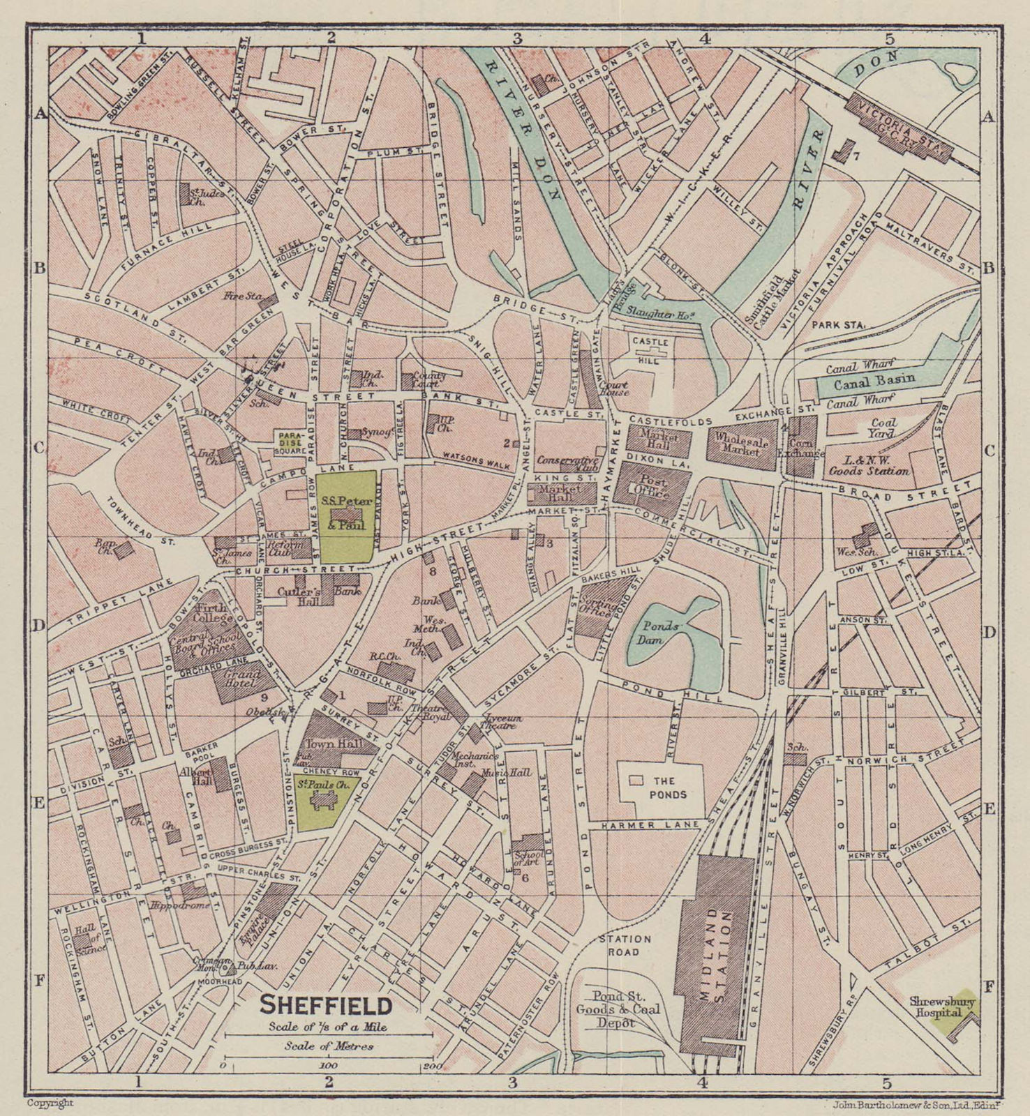 Associate Product SHEFFIELD town city plan. Yorkshire 1920 old antique vintage map chart