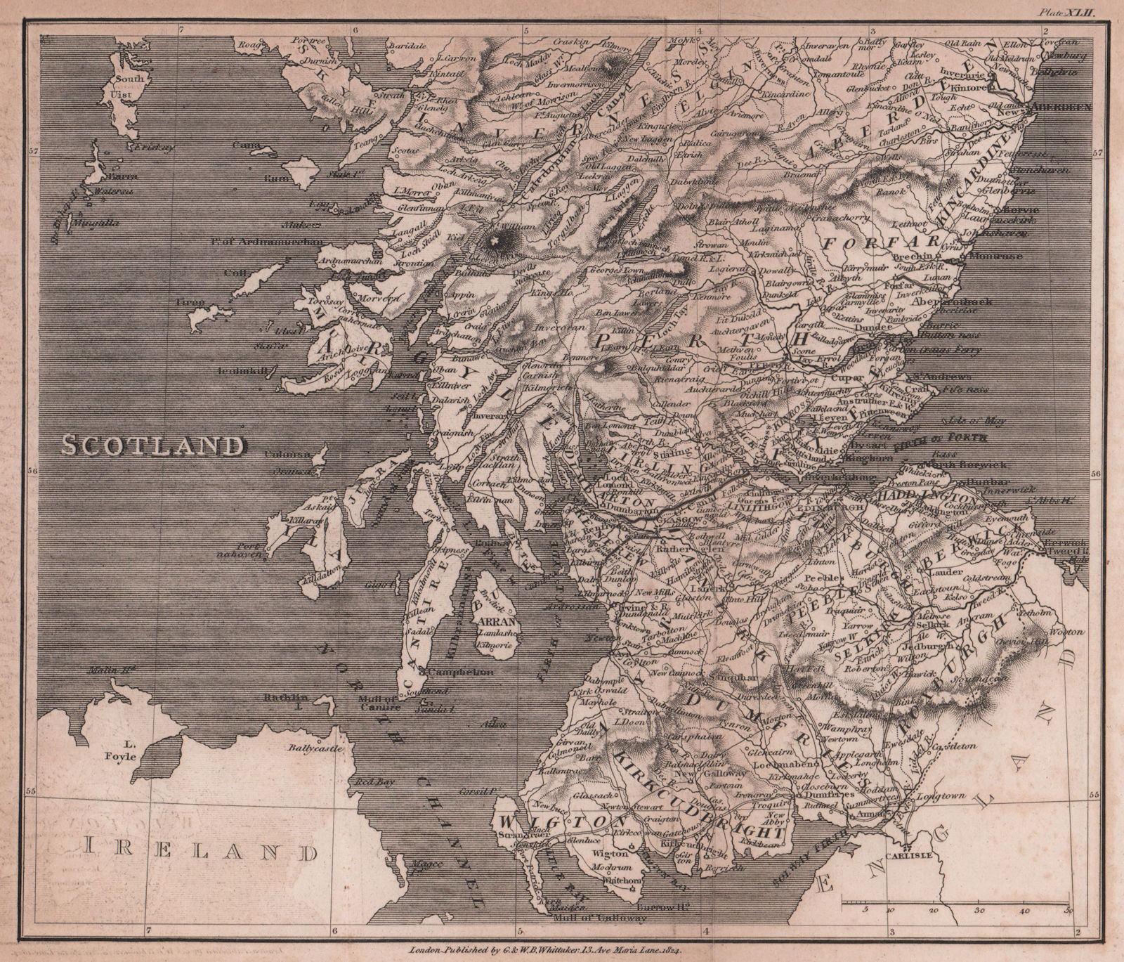 Associate Product Southern Scotland antique copperplate map by Benjamin Pitts Capper 1825