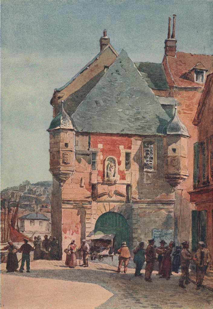 Associate Product Honfleur, harbour gateway by Alexander Murray. Calvados 1904 old antique print