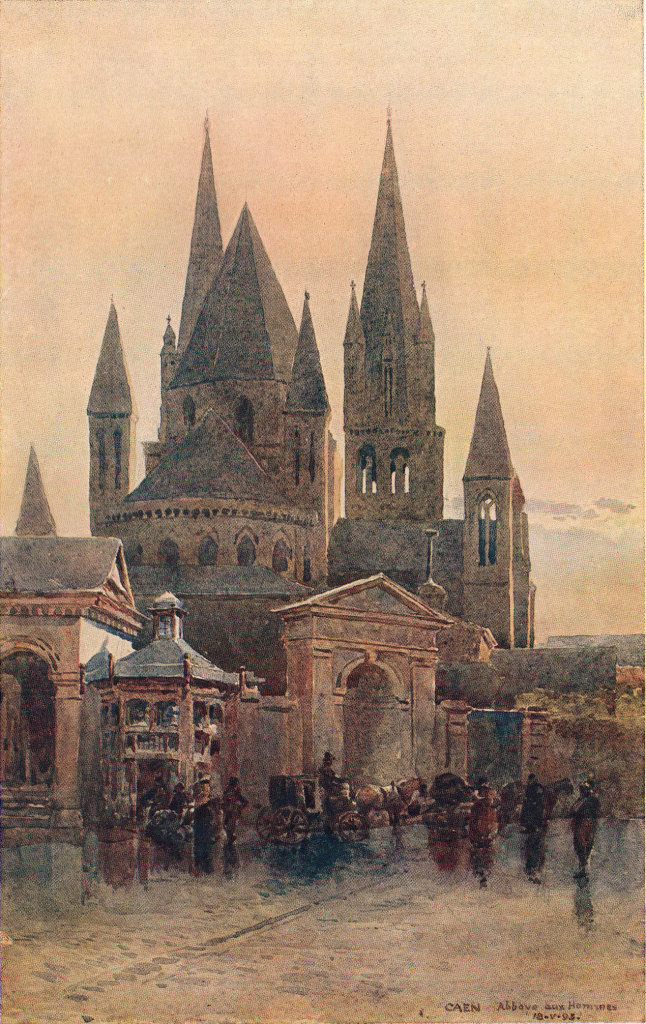 Caen, St. Stephen's church (Abbaye aux Hommes) by Alex Murray. Calvados 1904