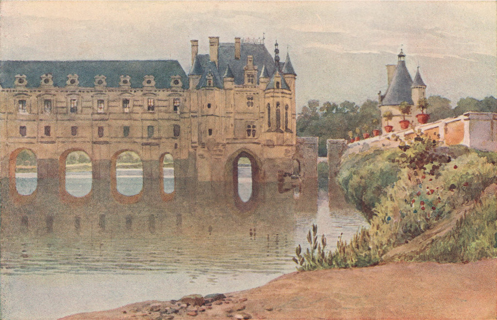 The castle of Chenonceau by Alexander Murray. Indre-et-Loire 1904 old print