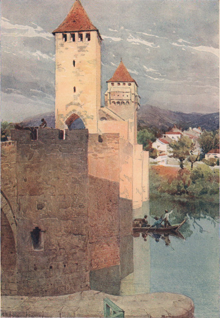 Cahors, Pont Valentré (1265-1383) from the west by Alexander Murray. Lot 1904
