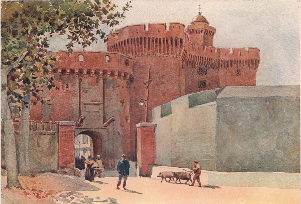 Perpignan, fortifications gateway by Alexander Murray. Pyrénées-Orientales  1904