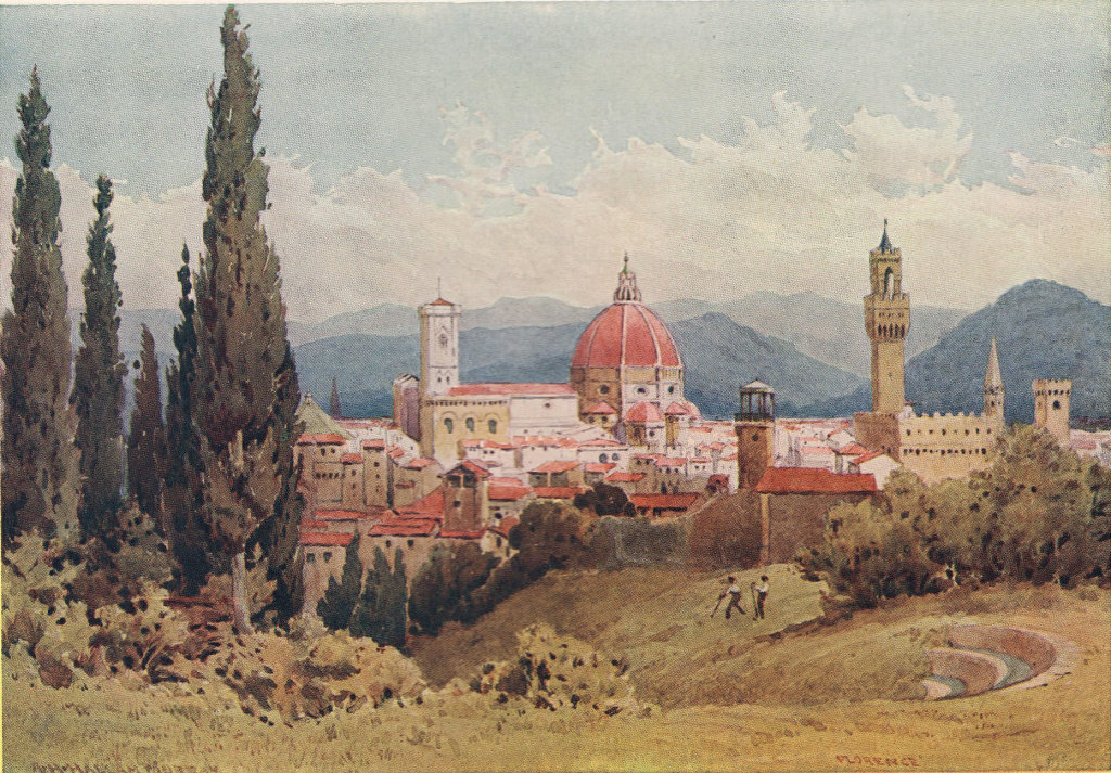Associate Product Florence from the Boboli Gardens, towards Fiesole by Alexander Murray 1904