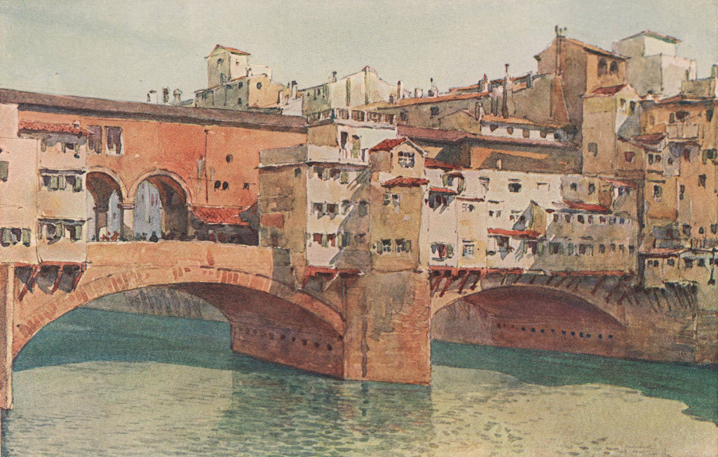 Associate Product Florence, Ponte Vecchio by Alexander Murray. Italy 1904 old antique print