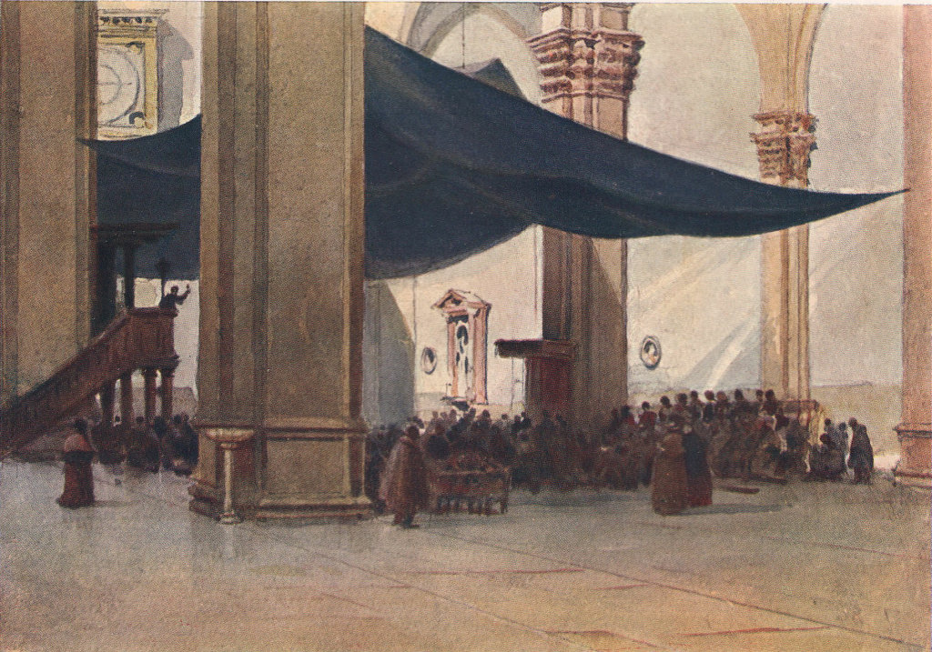 Associate Product Florence, Duomo interior during the Lenten preaching by Alex Murray 1904 print