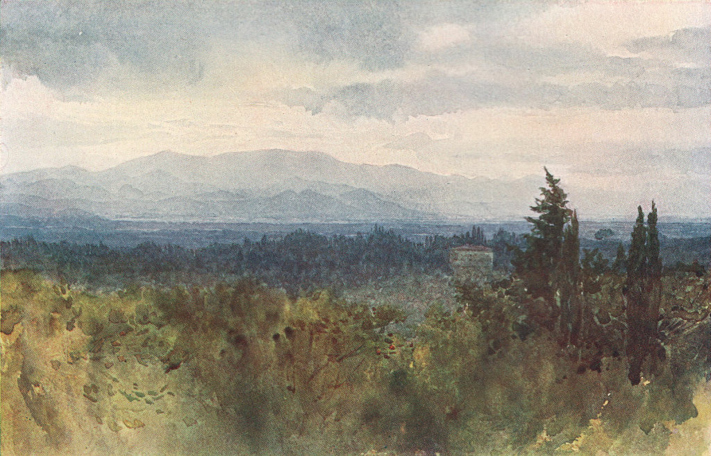 Florence, view across the plain to the hills by Alexander Murray. Italy 1904