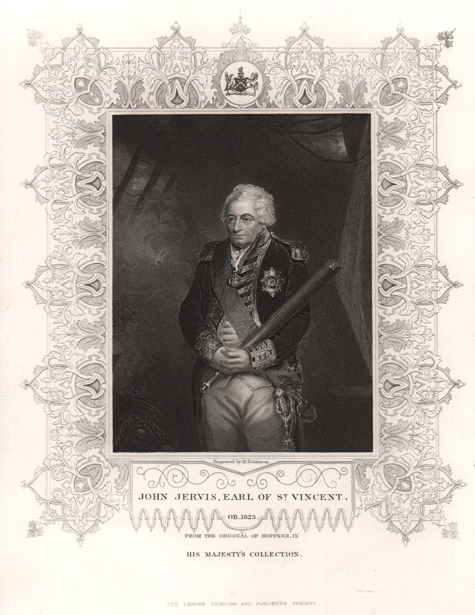 John Jervis, 1st Earl of St Vincent (1735-1823). After Hoppner. TALLIS c1855