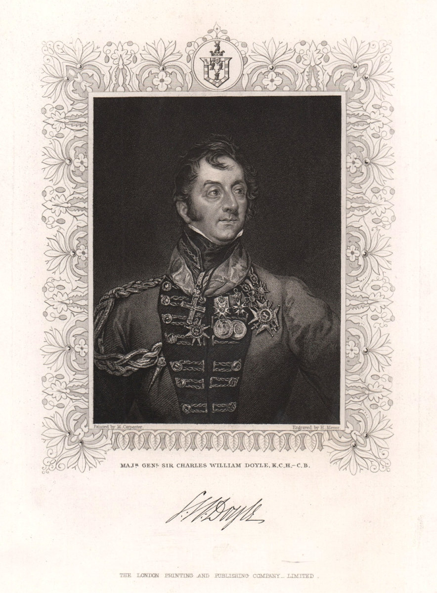 Major General Sir Charles William Doyle. TALLIS c1855 old antique print