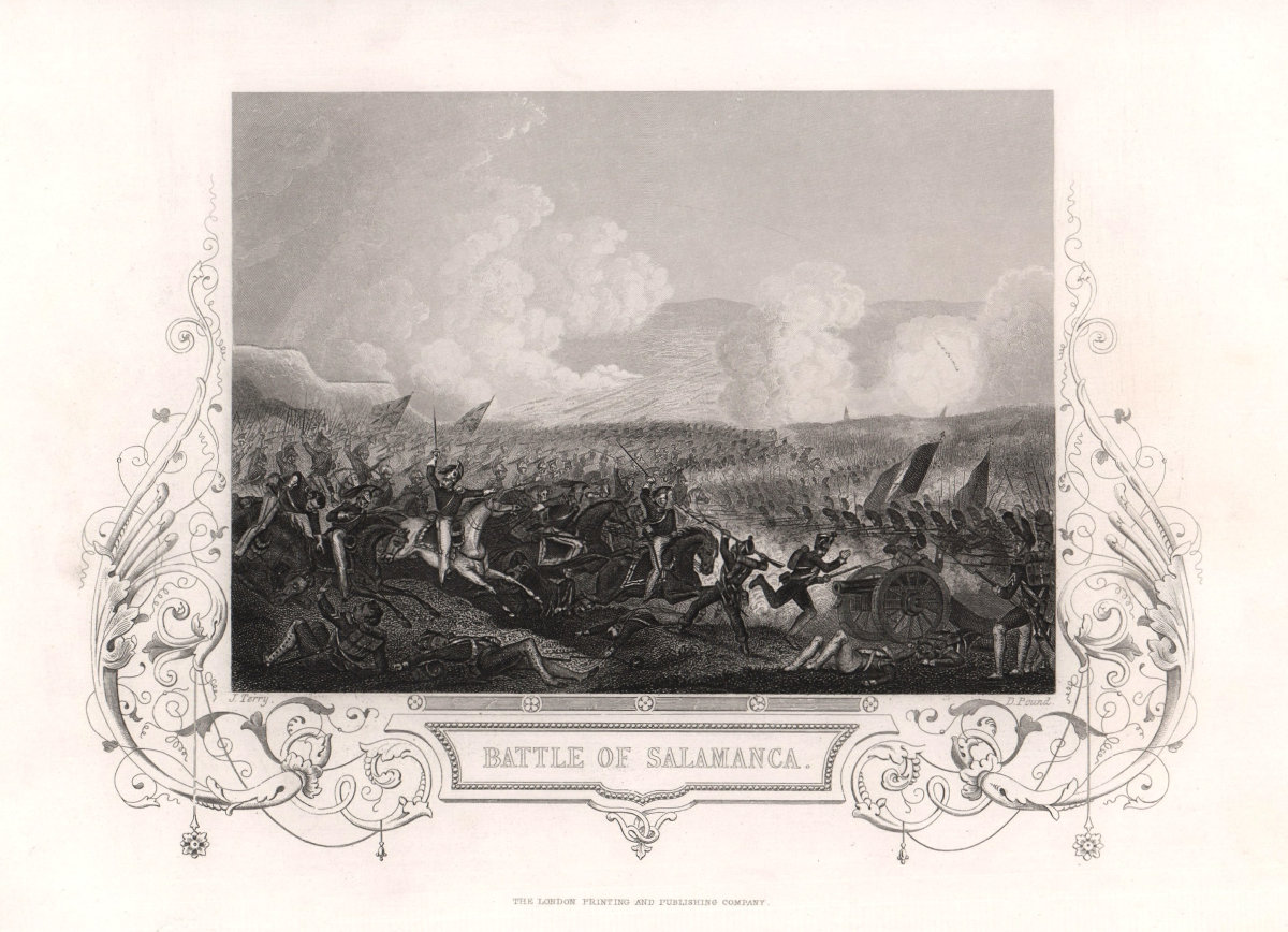 The Battle of Salamanca (Arapiles), 1812. Spain. Peninsular War. TALLIS c1855