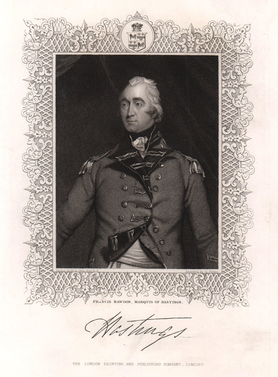 Francis Rawdon Marquis of Hastings. India Governor-General 1813-23. TALLIS c1855