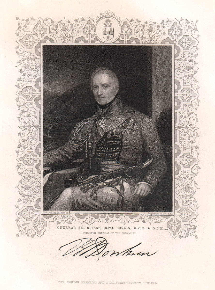 General Sir Rufane Shawe Donkin, K.C.B & G.C.H. TALLIS c1855 old antique print