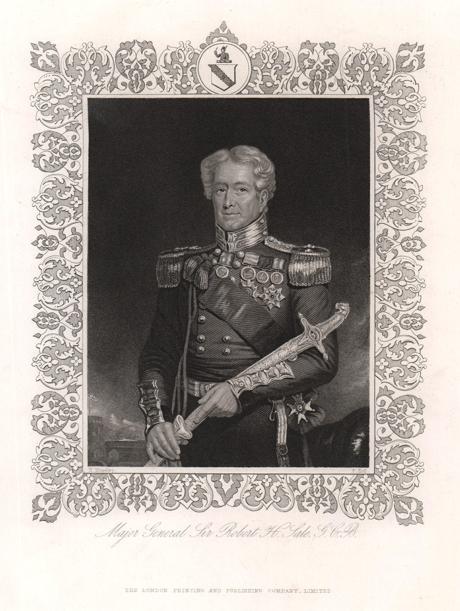 Major General Sir Robert H. Sale. Jalalabad. TALLIS c1855 old antique print