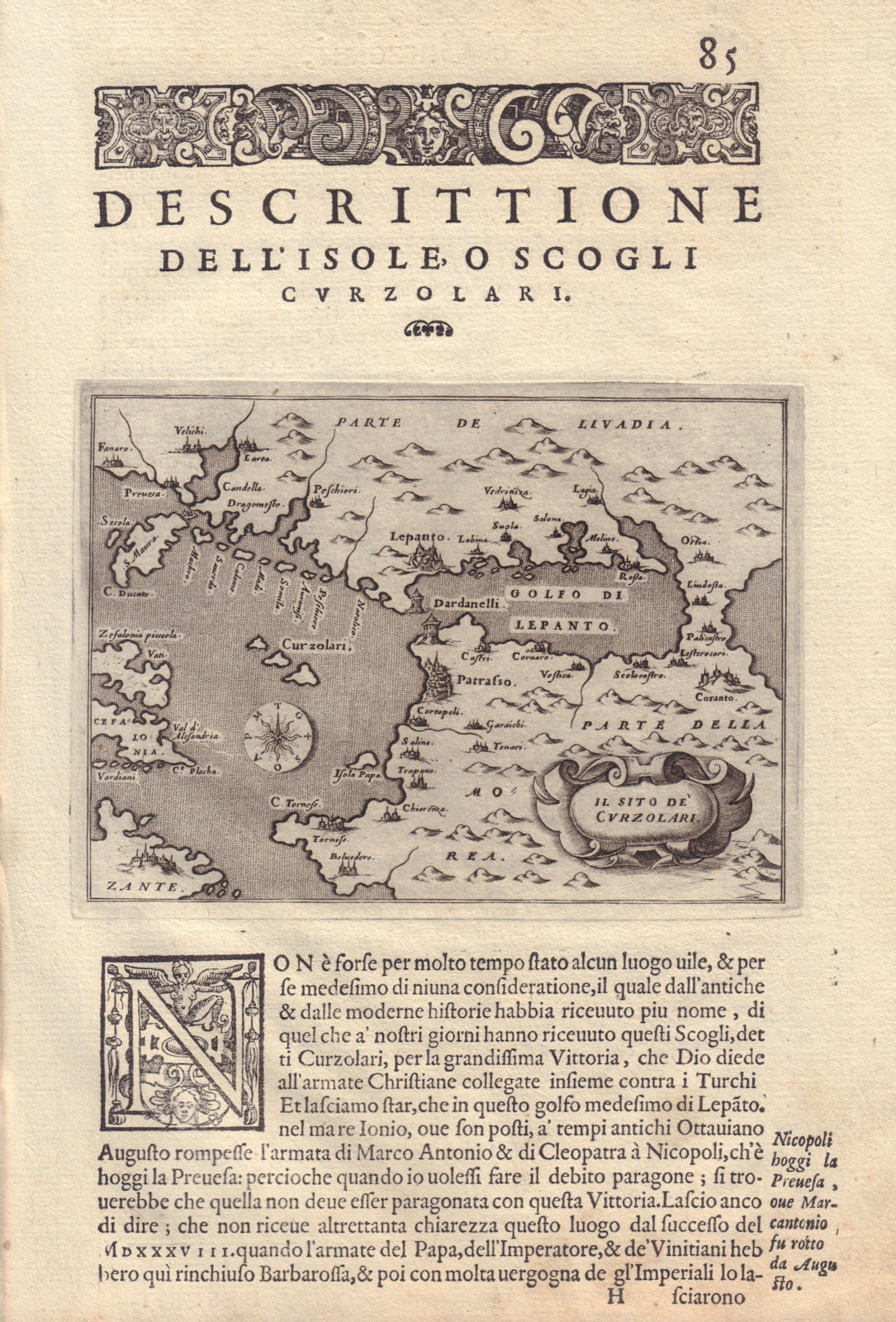 Descrittione dell' Isole… Curzolari. PORCACCHI. Cephalonia Kefalonia 1590 map