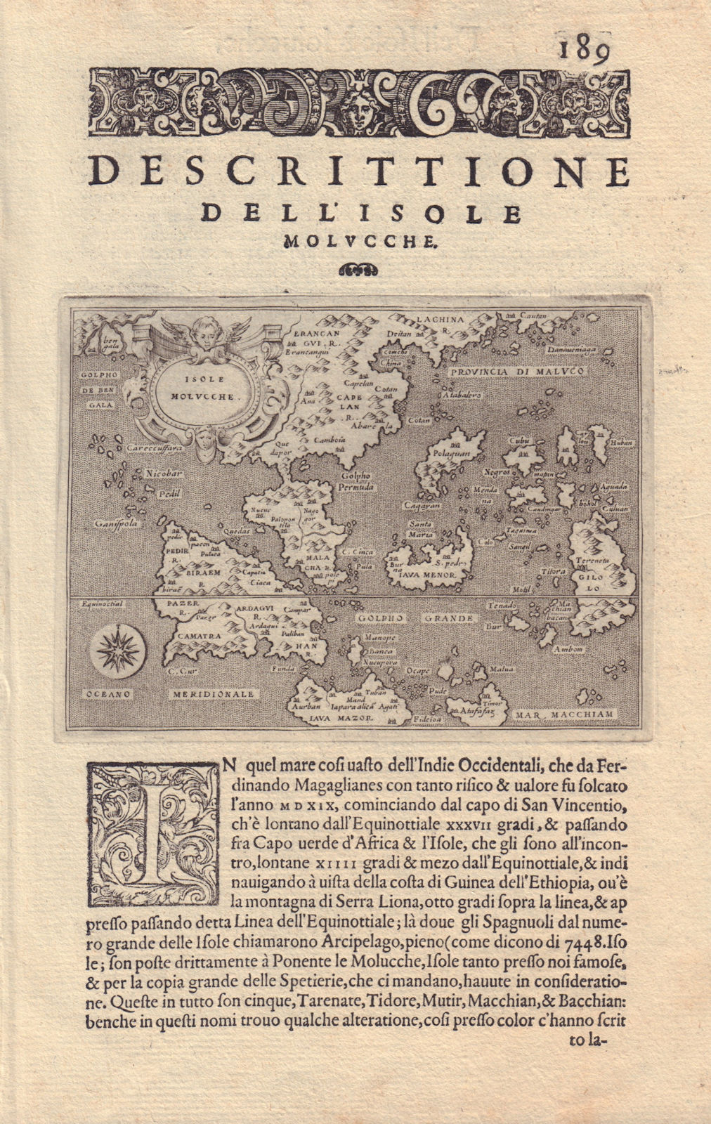 Descrittione dell' Isole Molucche. PORCACCHI. East Indies & Indochina 1590 map