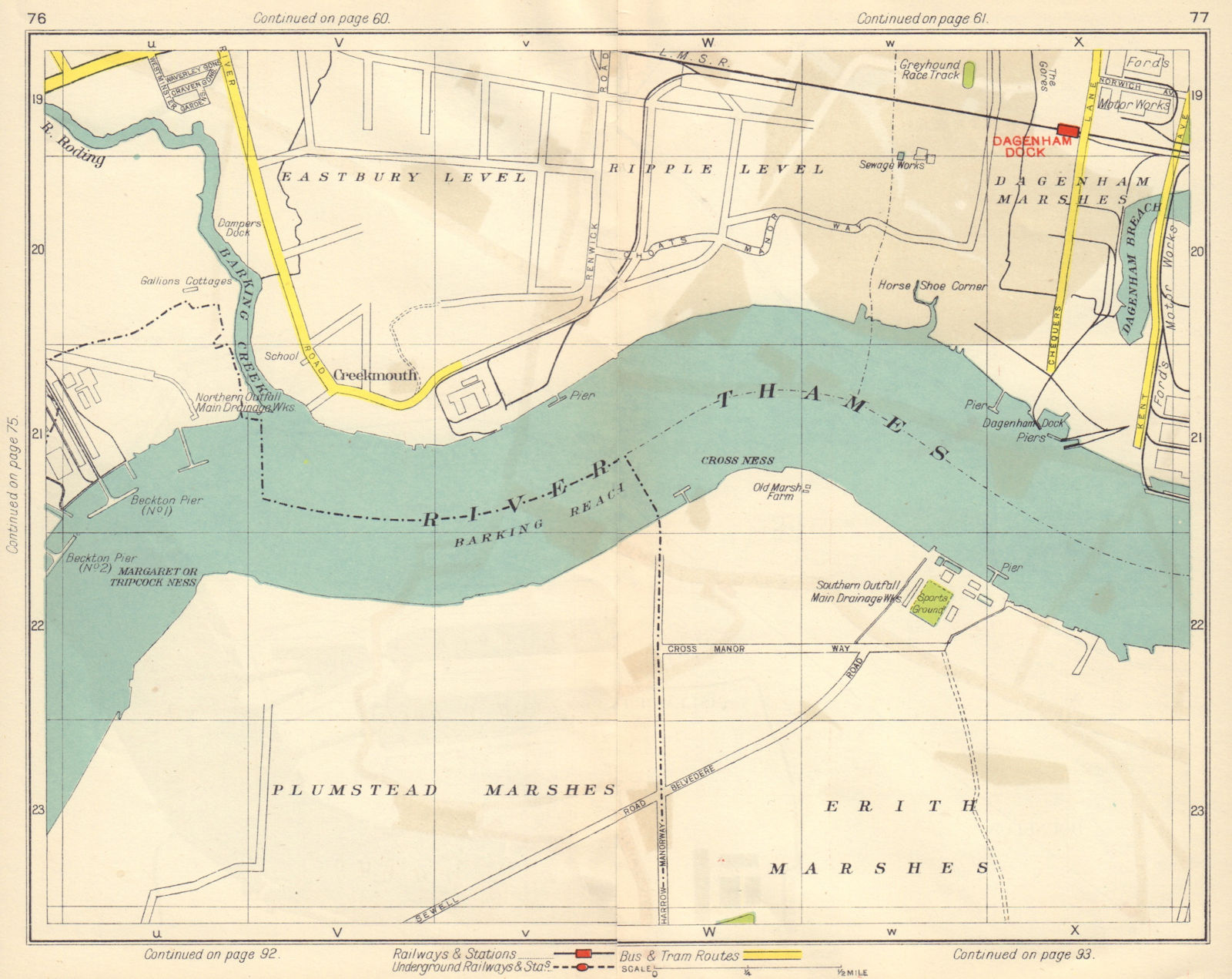 Associate Product E LONDON. Creekmouth Plumstead/Dagenham/Erith Marshes Dagenham Dock 1948 map