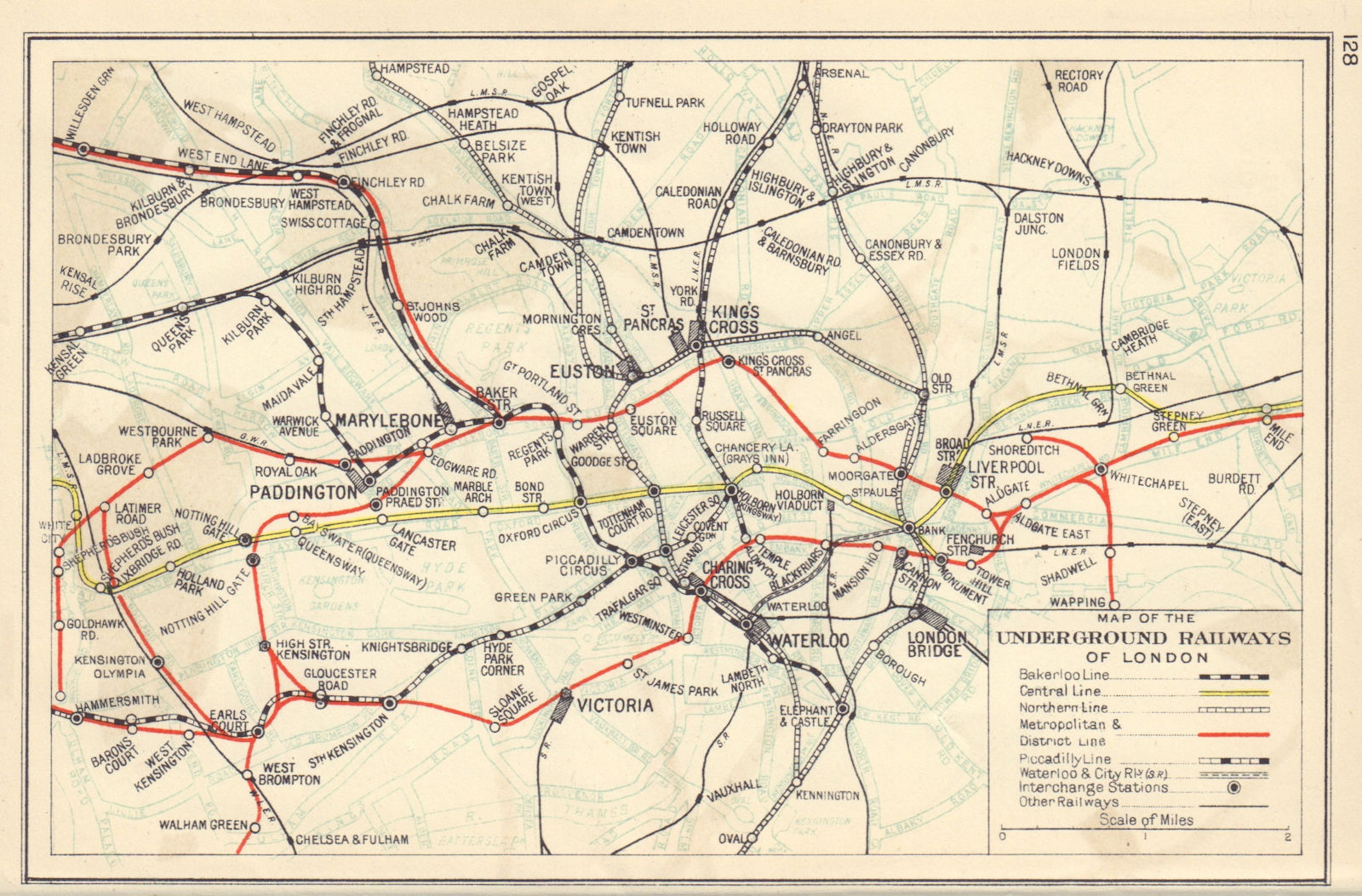 LONDON UNDERGROUND RAILWAYS. Vintage tube map 1948 old vintage plan chart