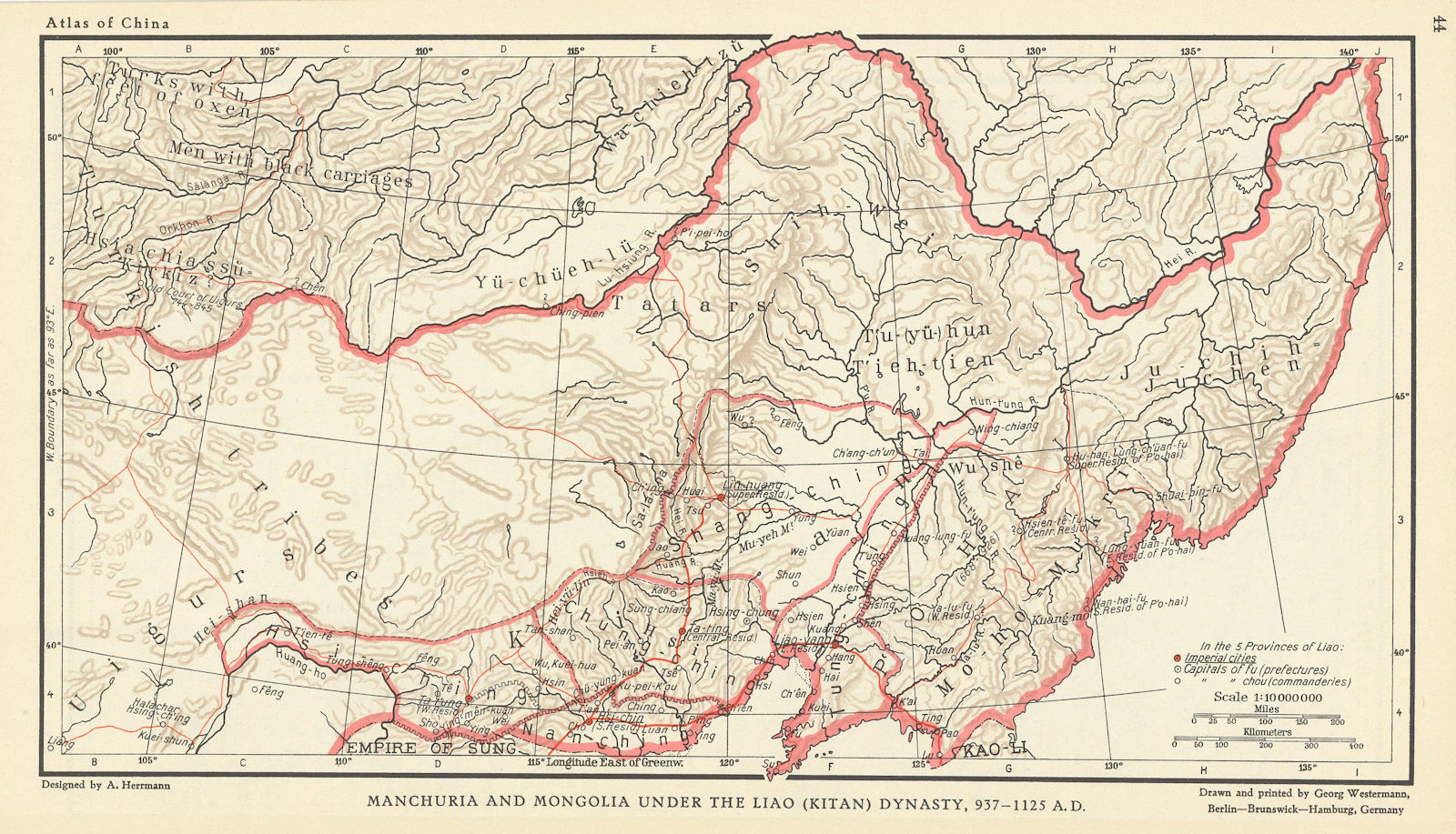 Associate Product Manchuria & Mongolia under the Liao (Kitin) Dynasty 937-1125 AD. China 1935 map