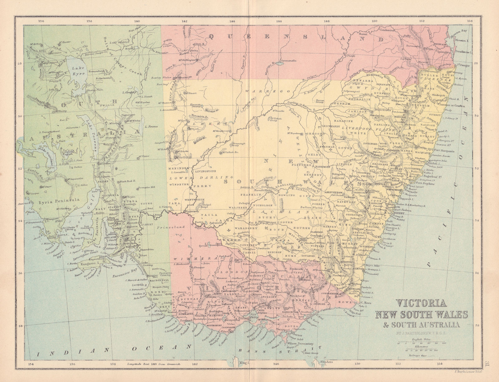 Associate Product Victoria, New South Wales & South Australia. COLLINS 1873 old antique map