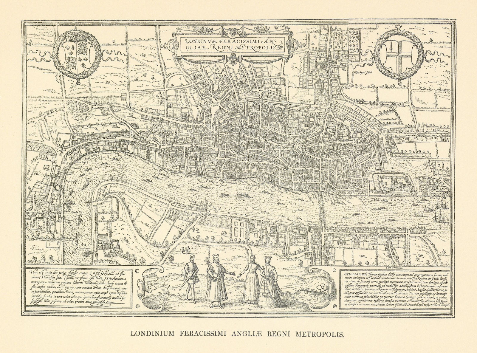 Londinium Feracissimi Angliae Regni Metropolis c.1572 after Hoefnagel 1908 map