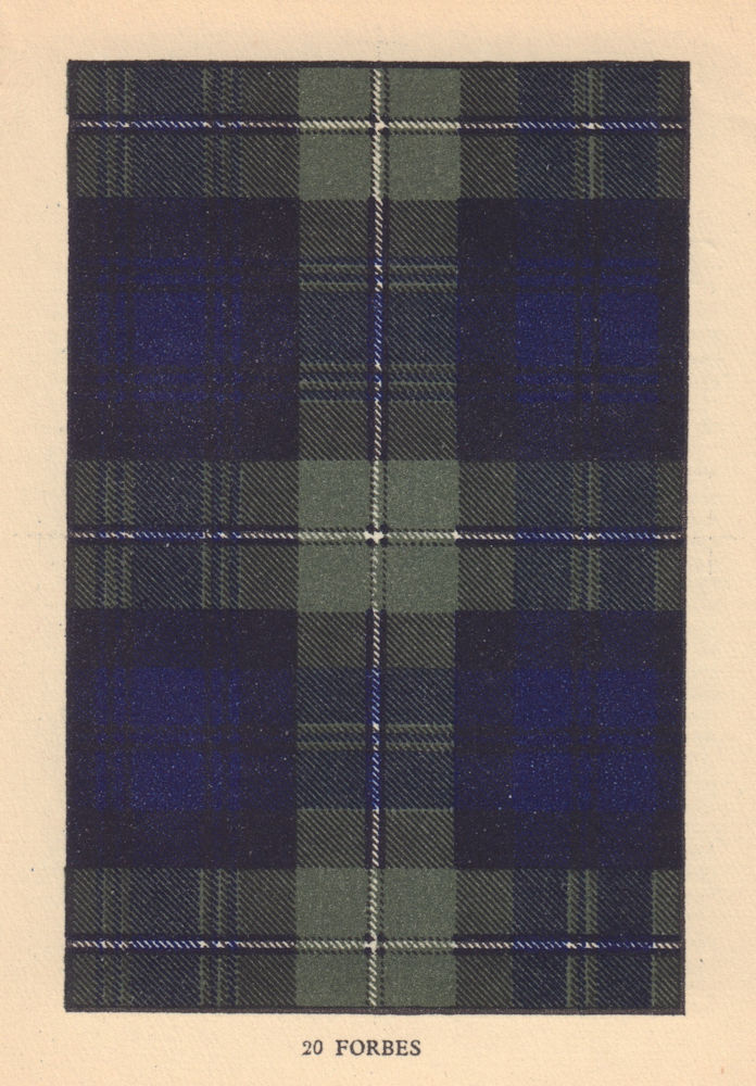 Associate Product Forbes. Scottish Clan Tartan. SMALL 8x11.5cm 1937 old vintage print picture