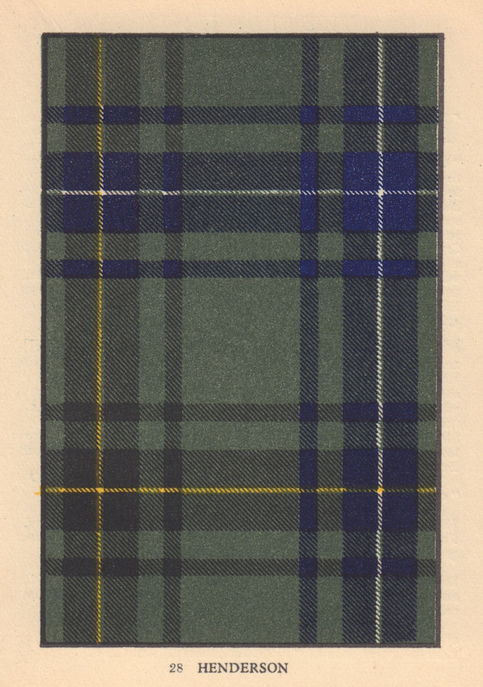 Henderson [MacKendricks]. Scottish Clan Tartan. SMALL 8x11.5cm 1937 old print