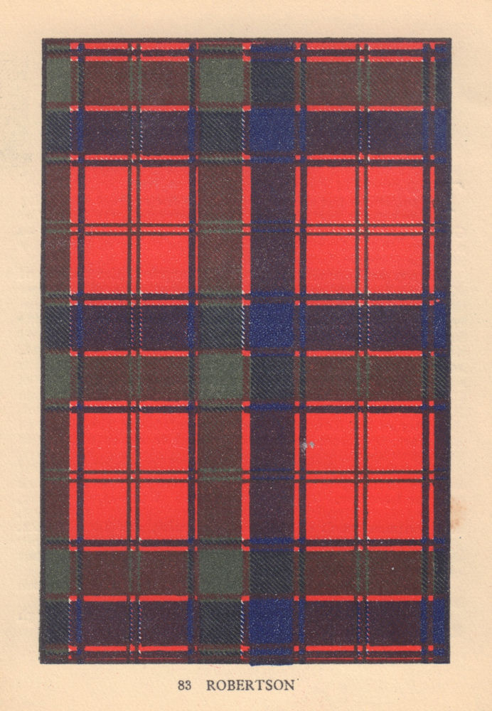 Associate Product Robertson [or Clann Donnachaidh]. Scottish Clan Tartan. SMALL 8x11.5cm 1937