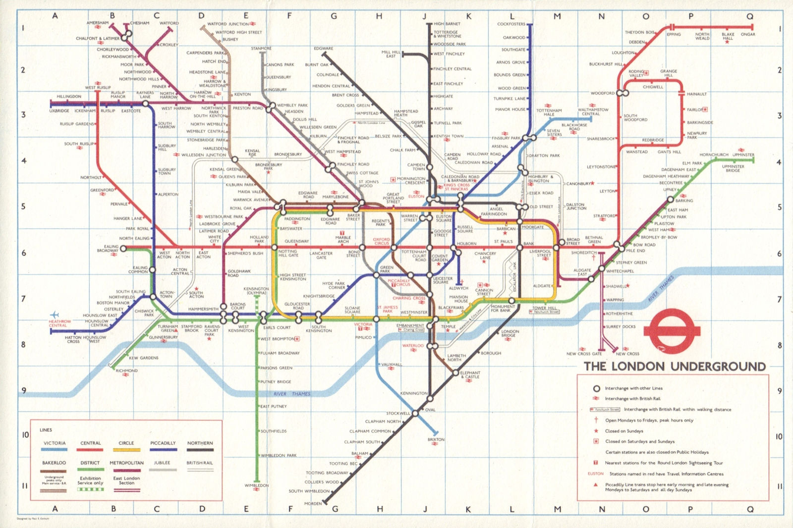 LONDON UNDERGROUND tube map plan. Jubilee line Heathrow Central. GARBUTT #1 1979