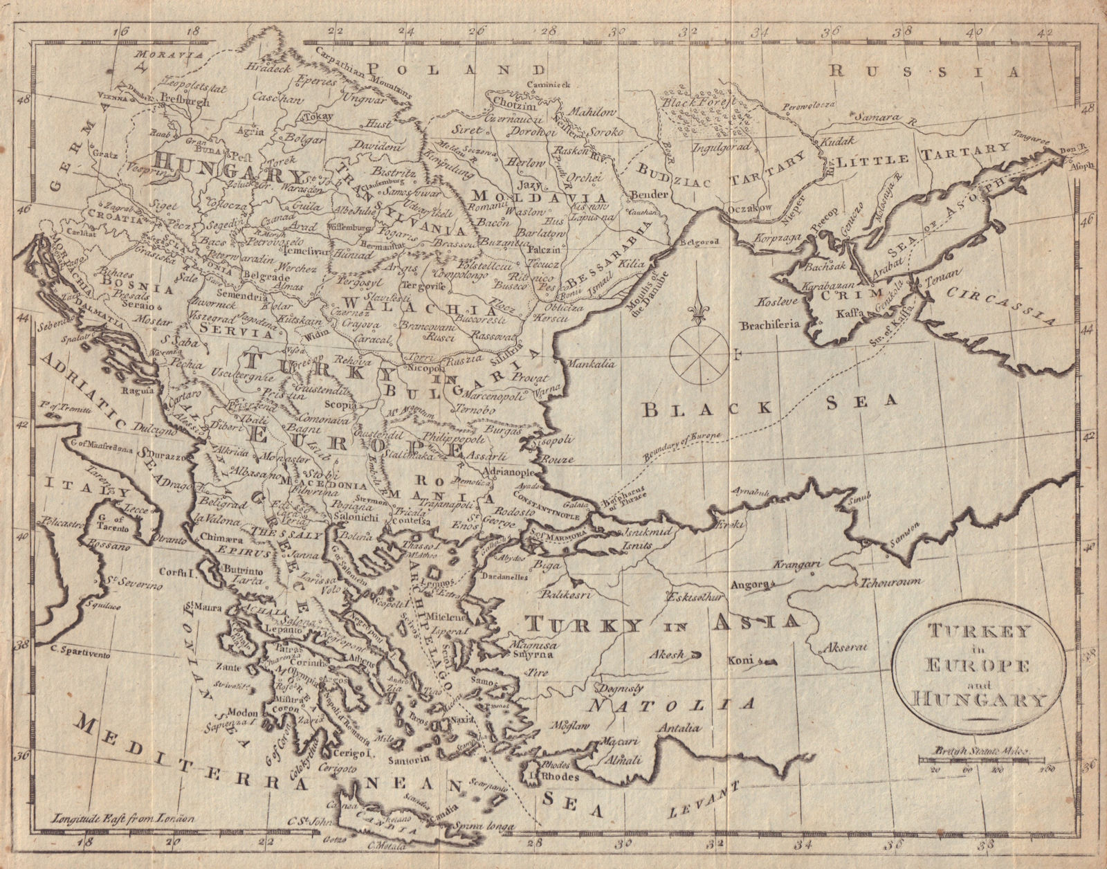 Associate Product Turkey in Europe and Hungary. Balkans Greece Ukraine. GUTHRIE 1787 old map