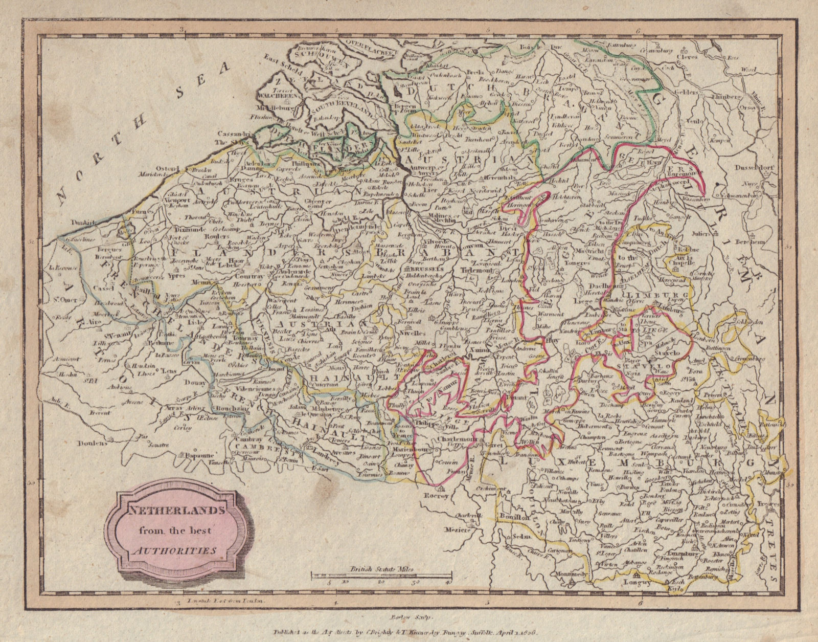 Belgium & Luxembourg. "Netherlands from the best authorities". BARLOW 1806 map