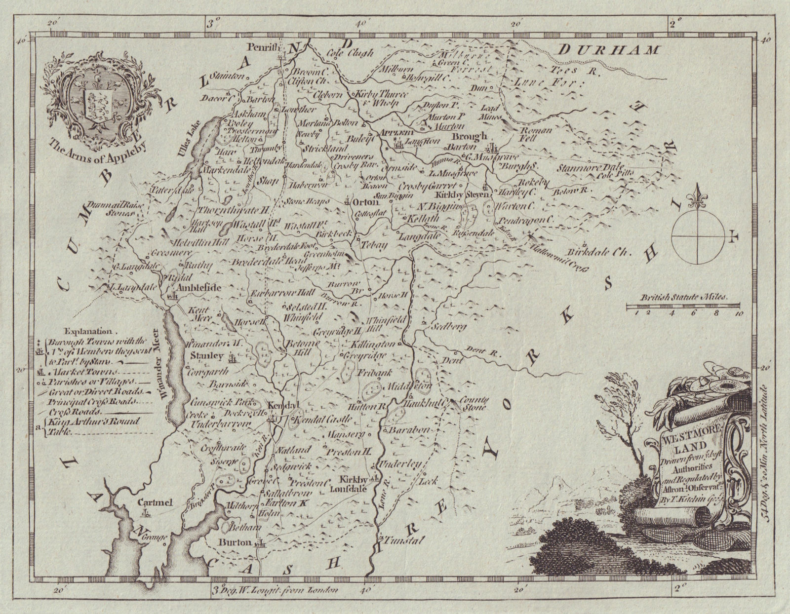 Associate Product Westmoreland drawn from ye best Authorities. County map. Thomas Kitchin c1764